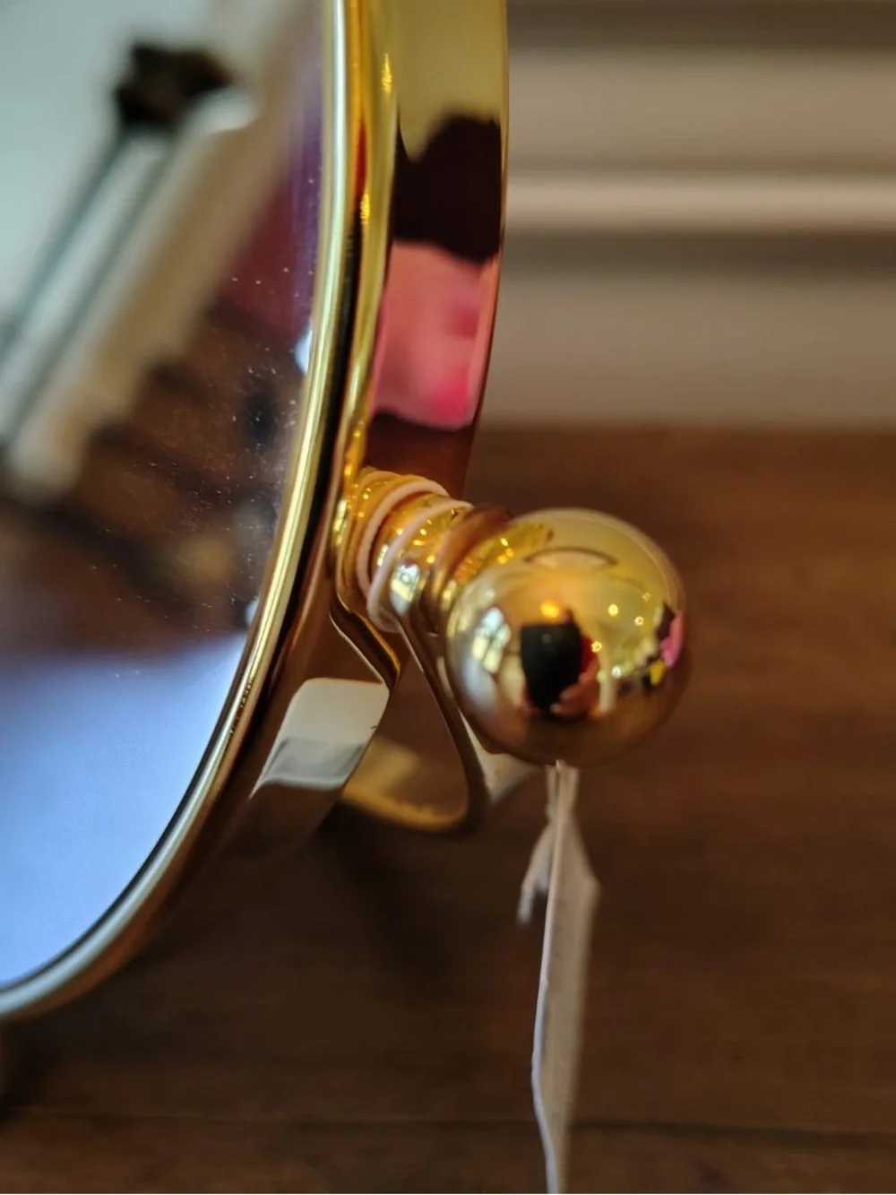 Kimball & Young Gold Plated Solid Brass 4xxxx magnification Table Mirror NWOB